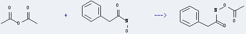 N-Hydroxy-2-phenyl-acetamide can be used to produce O-acetyl-N-phenylacetyl-hydroxylamine with acetic acid anhydride.